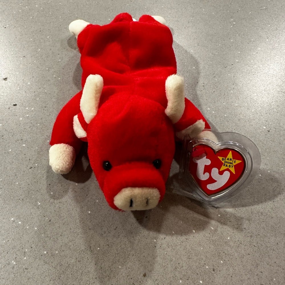 Vintage Snort the Bull Ty beanie baby NWT